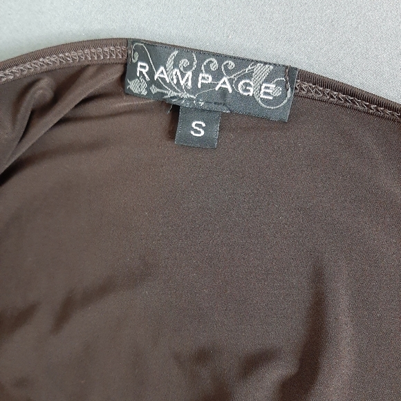 Rampage womens size small fitten wrap brown shirt - Picture 2 of 6